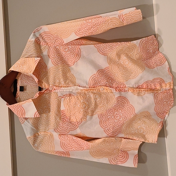 Express Design Studio Shirt / Size XS / Orange Mandala Print - Picture 1 of 10